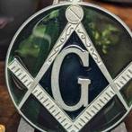 vrijmetselaar glas in lood, Ophalen of Verzenden