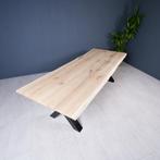 eikentafel 200 x 100 boomstamkanten, keukentafel, eettafel, 100 tot 150 cm, Industrieel modern, Ophalen of Verzenden, Vijf personen of meer