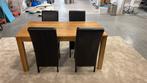 Massief houten eettafel met 4 stoelen – Als nieuw!, Ophalen, Zo goed als nieuw