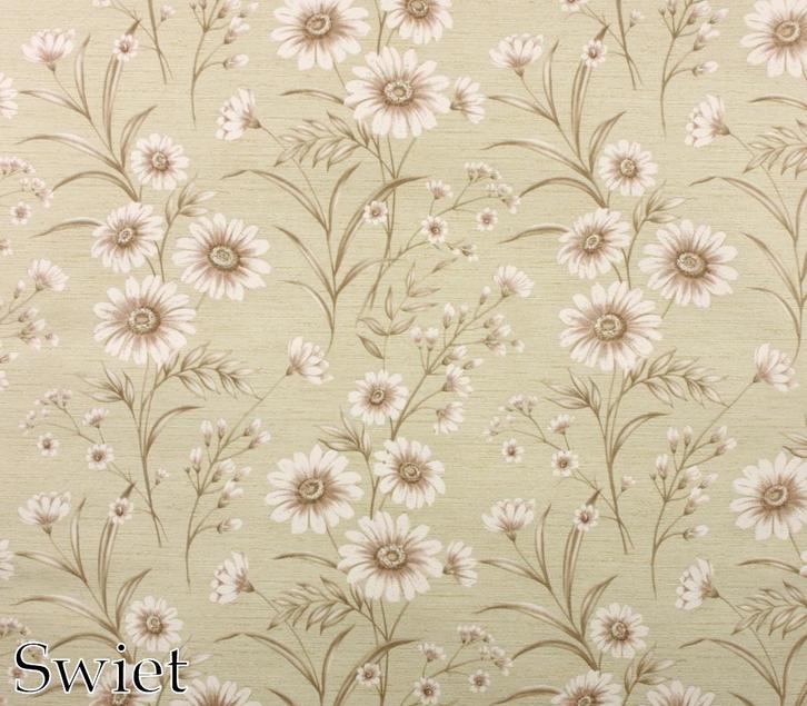 5694 Vintage bloemenbehang beige groen mauve tinten swiet, Huis en Inrichting, Stoffering | Behang, Beige, Groen, minder dan 10 m²