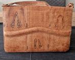 Vintage Python Tas - Slangenhuid Jaren 70, Ophalen of Verzenden, Gebruikt, Bruin, Handtas