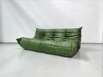 Ligne Roset Togo 3-zitsbank - In Bosgroen Leder, Design, 150 tot 200 cm, Driepersoons, Ophalen of Verzenden