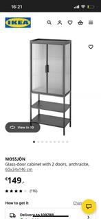 Black/glass display cabinet, Ophalen, 100 tot 150 cm, 50 tot 100 cm, 25 tot 50 cm