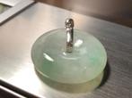 Natuurlijk jade jadeiet hanger (FEI CUI) met zilveren oorje, Overige voorstellingen, Verzenden, Nieuw, Steen of Mineraal