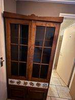 Oude vitrine kast met leuke tegeltjes, Huis en Inrichting, Ophalen, 50 tot 100 cm, Zo goed als nieuw, 150 tot 200 cm