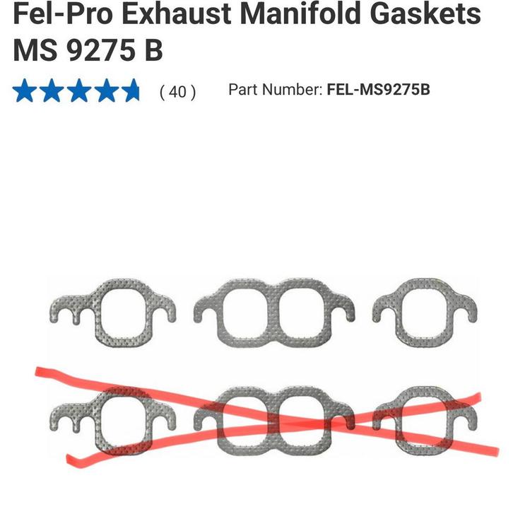 Chevrolet GM V8 Fel-Pro Uitlaatspruitstuk Pakkingen MS9275B, Auto-onderdelen, Motor en Toebehoren, Amerikaanse onderdelen, Nieuw