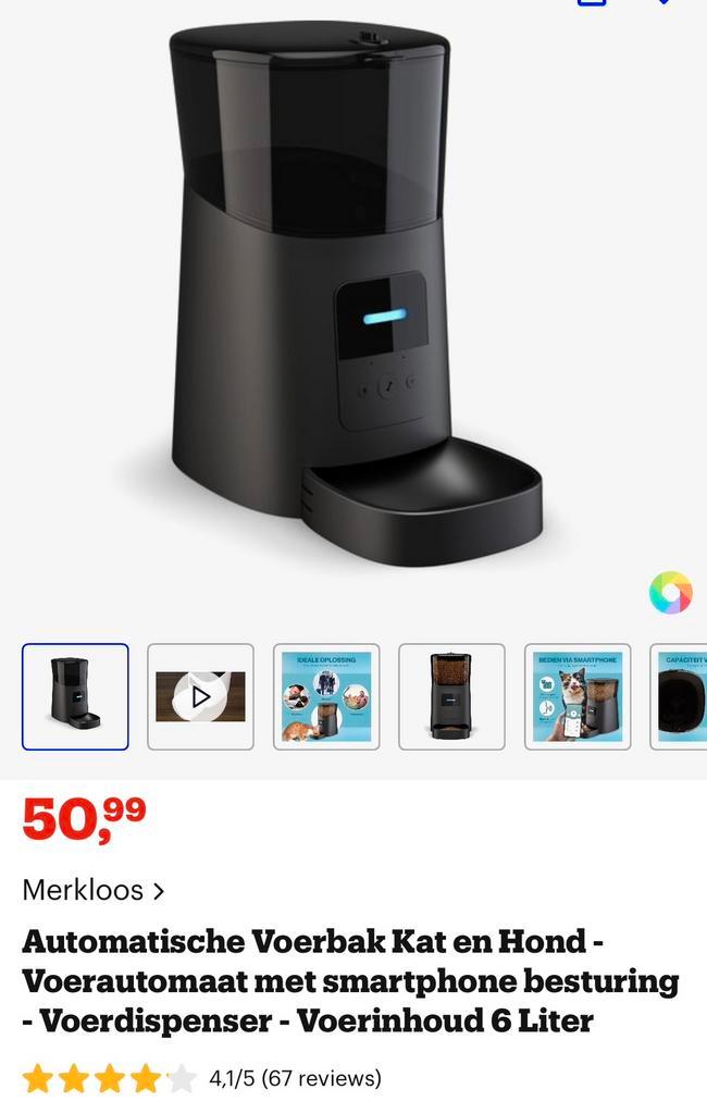 Automatische voerbak, Dieren en Toebehoren, Kattenvoerbakken en Drinkbakken, Nieuw, Automatisch, Ophalen