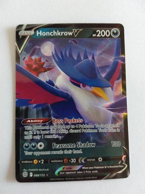 Honchkrow V 088/172 (Brilliant Stars), Hobby en Vrije tijd, Verzamelkaartspellen | Pokémon, Zo goed als nieuw, Losse kaart, Ophalen of Verzenden