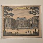 Zeldzame 18e-eeuwse handgekleurde ets Den Haag – Paleis Noor, Antiek en Kunst, Kunst | Etsen en Gravures, Ophalen of Verzenden