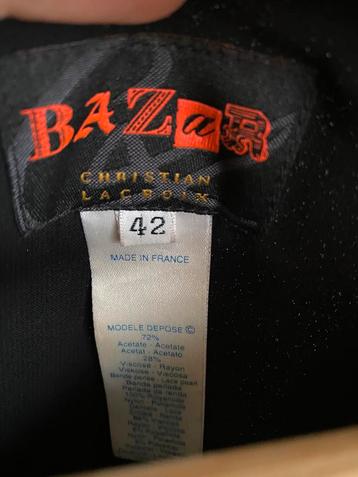 Vintage zwarte Christian Lacroix Bazar jurk maat 40