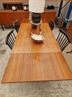 Vintage teakhouten uitschuiftafel tot 206cm, Huis en Inrichting, Ophalen, ., Teakhout, 200 cm of meer