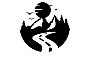 Landschap stickers Bergen, Zon stickers beschikbaar voor biedingen