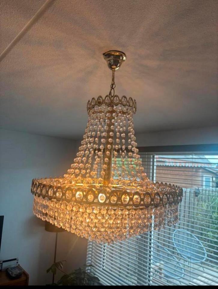 Kroonluchter, Huis en Inrichting, Lampen | Kroonluchters, Gebruikt, Glas, Ophalen