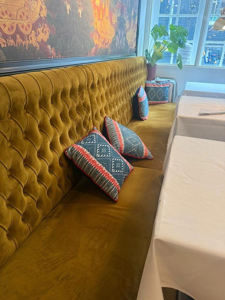 2 Goud/Gele Banken - Verschillende Maten, Huis en Inrichting, Banken | Sofa's en Chaises Longues, Gebruikt, Vierpersoons of meer