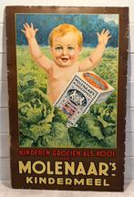 Originele oude reclameposter Molenaar’s Kindermeel Westzaan, Ophalen of Verzenden, Zo goed als nieuw, Reclamebord