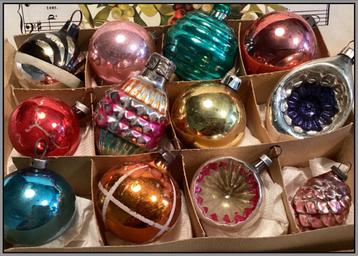 12 glazen oude kerstbal feathertree 3-4 cm voor 34,95 beschikbaar voor biedingen