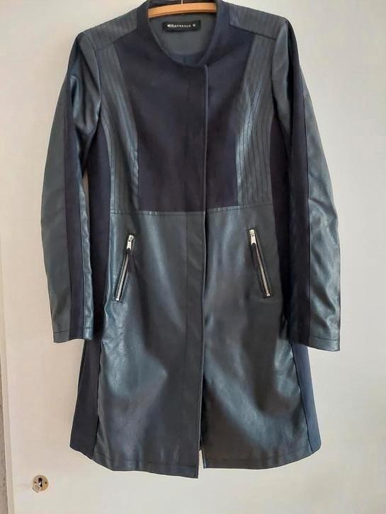 Jas lederlook donkerblauw maat 36 Espresso, Kleding | Dames, Jassen | Winter, Gedragen, Maat 36 (S), Blauw, Ophalen of Verzenden