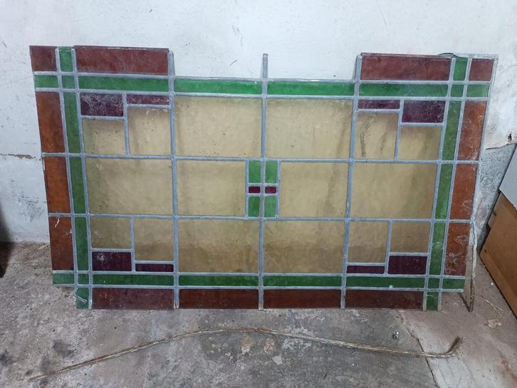 Orgineel Jaren 30 Glas in Lood Raam (Incompleet), Antiek en Kunst, Antiek | Glas en Kristal, Ophalen