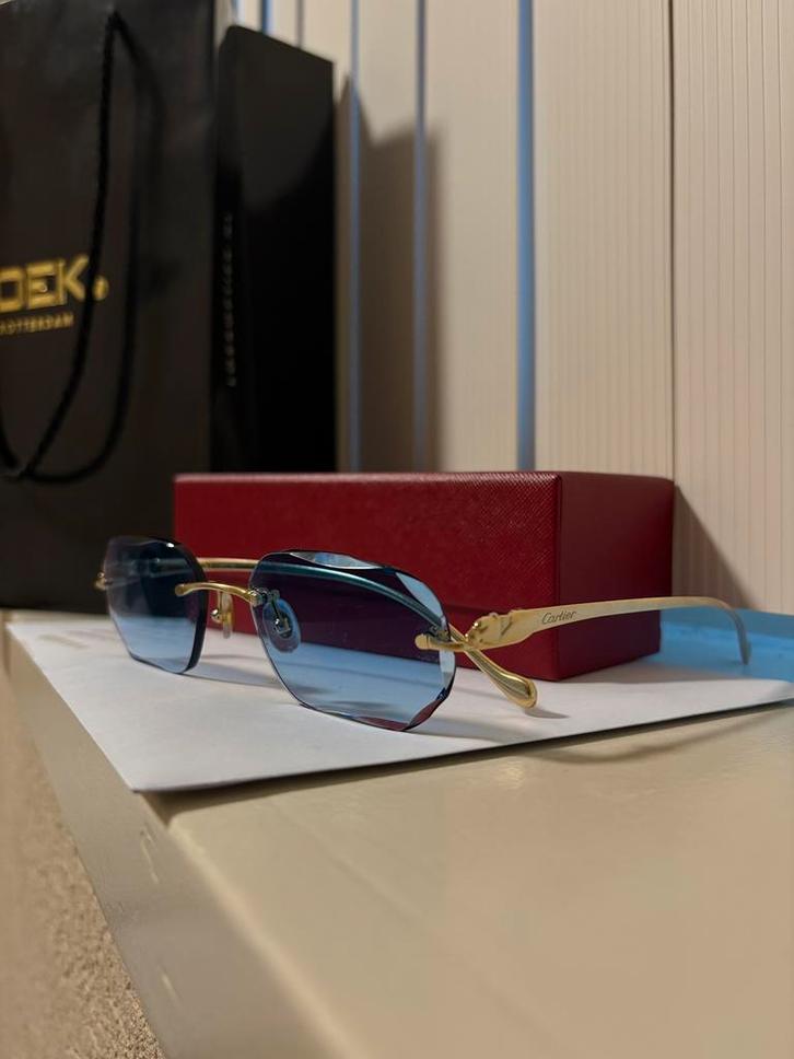 Cartier Bril Originele Panthére Mat Goud, Sieraden, Tassen en Uiterlijk, Zonnebrillen en Brillen | Heren, Gebruikt, Zonnebril