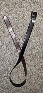 Leren Riem - Zwart/Bruin, 95 tot 105 cm, Onbekend, Ophalen of Verzenden, Riem of Ceintuur
