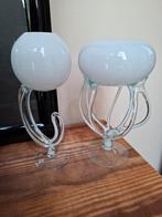 2 x wit Krosno octopus vaas glas, Ophalen of Verzenden