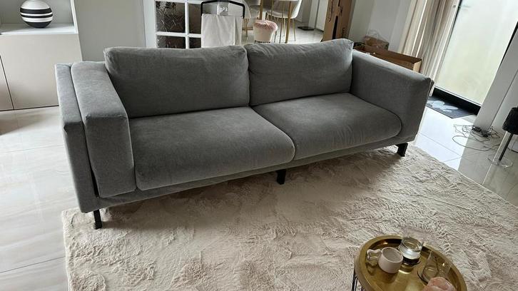 NOCKEBY 3-zitsbank grijs, Huis en Inrichting, Banken | Bankstellen, Gebruikt, Rechte bank, Driepersoons, 200 tot 250 cm, 75 tot 100 cm