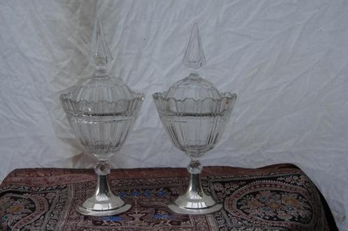 Gember coup met zilverenvoet ( 19e eeuw, Antiek en Kunst, Antiek | Glas en Kristal, Ophalen of Verzenden