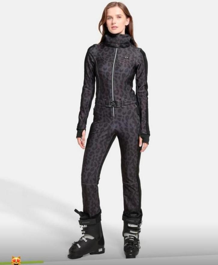 Jetset skipak maat L grijs/ luipaard, Kleding | Dames, Wintersportkleding, Zo goed als nieuw, Pak, Maat 42/44 (L), Ophalen of Verzenden