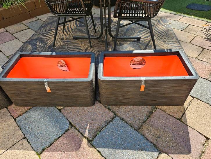 Bloembak Capi DONKERBRUIN 2x  	73x39x32 Regio Arnhem, Tuin en Terras, Bloembakken en Plantenbakken, Nieuw, Kunststof, Binnen, Minder dan 30 cm