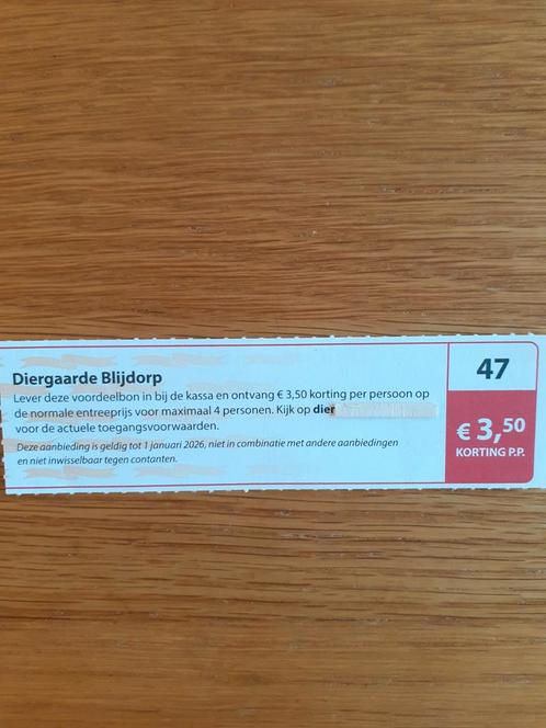 DIERGAARDE BLIJDORP 3,50 KORT PER PERS MAX 4 PERSONEN!, Tickets en Kaartjes, Recreatie | Dierentuinen, Drie personen of meer, Kortingskaart