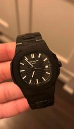 Patek Philippe Nautilus Zwart Automaat, Overige merken, Staal, Staal, Polshorloge