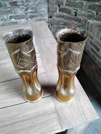 Bewerkte koperen hulzen met afbeeldingen van paardenhoofden, Antiek en Kunst, Antiek | Koper en Brons, Ophalen of Verzenden, Koper