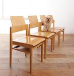 Vintage Design houten stoelen met plaats voor je tijdschrift, Huis en Inrichting, Stoelen, Vier, Gebruikt, Vintage, Ophalen of Verzenden