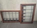 Oude glas in lood ramen, Doe-het-zelf en Verbouw, Glas en Ramen, Ophalen, Gevelraam of Ruit, Gebruikt, Minder dan 80 cm