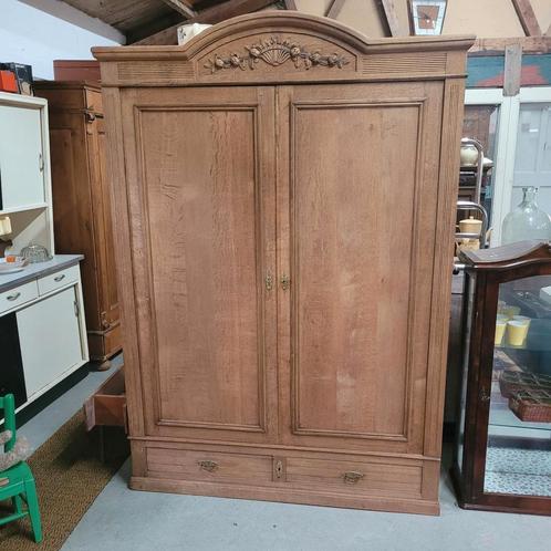 Brocante oude eiken kast servieskast keukenkast kledingkast, Antiek en Kunst, Curiosa en Brocante, Ophalen
