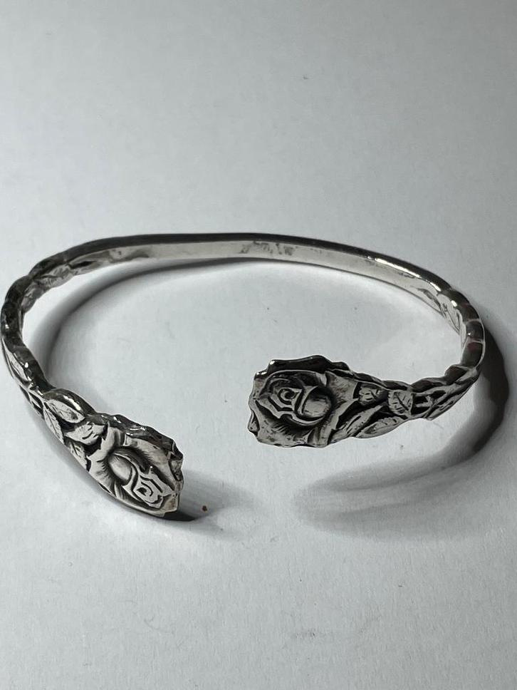 Verzilverde servetring met roos, Gero, zeldzaam, Antiek en Kunst, Antiek | Bestek, Ophalen