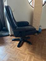 Draai fauteuil met ligstand; relaxstoel, Huis en Inrichting, Fauteuils, Ophalen, Gebruikt, Leer, 75 tot 100 cm