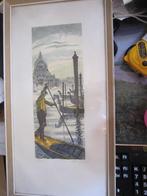 VENETIE, Mooie Kleurets v/e Gondelier en Santa Maria, Antiek en Kunst, Kunst | Etsen en Gravures, Ophalen of Verzenden