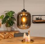 **Design Hanglamp - Grote Glazen Ovaal Amber/Rookglas**, Ophalen of Verzenden, Nieuw, Glas, Minder dan 50 cm