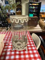 Decoratieve glazen vaas met ornamenten, Huis en Inrichting, Gebruikt, Overige kleuren, 50 tot 75 cm, Ophalen of Verzenden