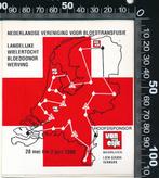 Sticker: Landelijke Wielertocht Bloeddonor Werving 1990, Ophalen of Verzenden, Zo goed als nieuw, Bedrijf of Vereniging