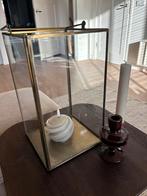 Glazen kandelaren set goud messing (karwei, loods 5), Huis en Inrichting, Ophalen, Zo goed als nieuw