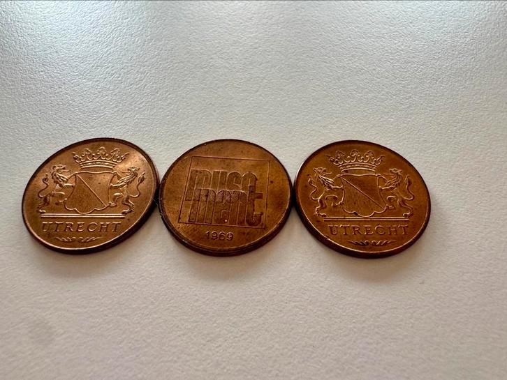 3 penningen Utrecht Museum Amusement 1969, Postzegels en Munten, Penningen en Medailles, Overige materialen, Ophalen of Verzenden