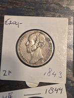 1843 Willem II 1 Gulden Zilver, Postzegels en Munten, Munten | Nederland, 1 gulden, Zilver, Ophalen of Verzenden, Losse munt