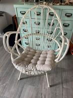 Vintage retro Rohe Noordwolde stoel rotan fauteuil boho wit, Huis en Inrichting, Vintage retro boho, Gebruikt, Wit, Riet of Rotan