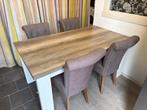 Leuke Eettafel met 4 Stoelen - 90x160cm - Zeer Goede Staat I, Ophalen, 50 tot 100 cm, Zo goed als nieuw, 150 tot 200 cm