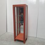 Kersen houten vitrinekast met glazen schappen - 196x65x46 cm, Gebruikt