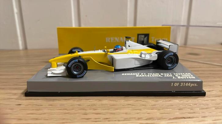 Renault B201 testcar - Jenson Button - 2002, Hobby en Vrije tijd, Modelauto's | 1:43, Nieuw, Auto, MiniChamps, Ophalen of Verzenden