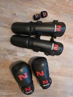 Nikko Bokshandschoenen 16oz en Scheenbeschermers XL, Sport en Fitness, Vechtsporten en Zelfverdediging, Overige, Maat XL, Vechtsportbescherming