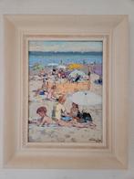 Niek van der Plas - Strandgezicht met echtheidscertificaat., Antiek en Kunst, Ophalen of Verzenden